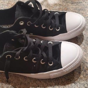 Converse Chuck Taylor All Star Ox CTAS Black Satin Low Tops